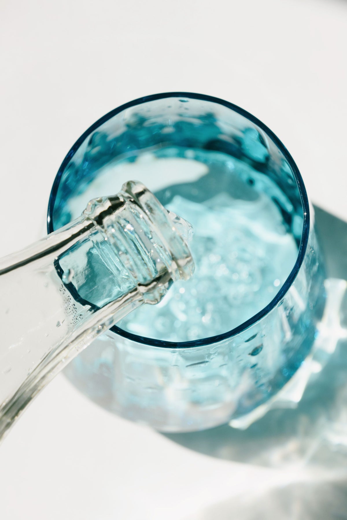 Water poured into a clear glass